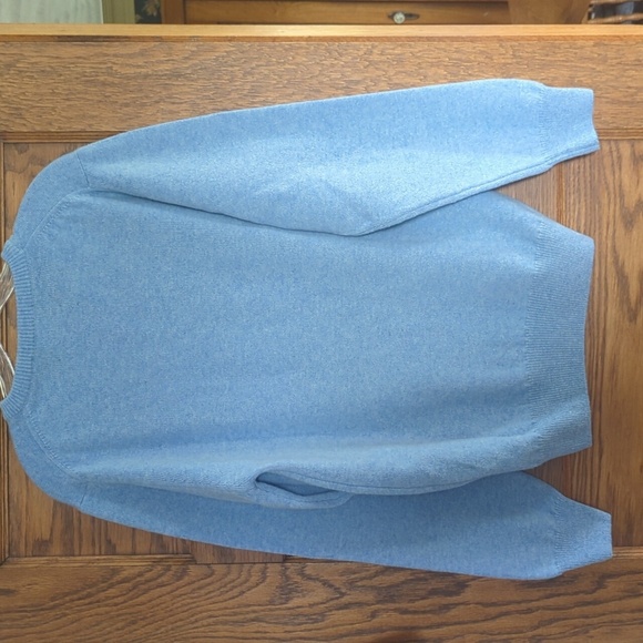 Barbour Lambswool Sports Vee Glacier Blue Sweater Size Men's Medium - Picture 7 of 10
